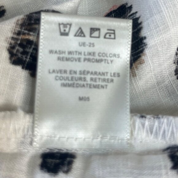 Van Heusen Animal Print Blouse Shirt Womens XXL Black White New 3/4 Sleeves - Picture 8 of 10